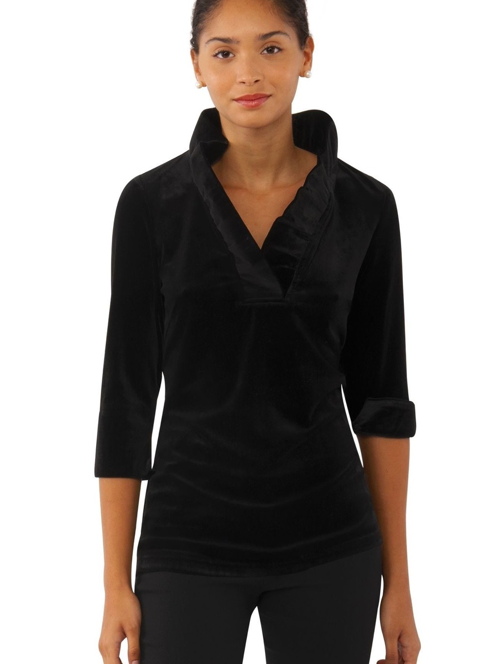Gretchen Scott Black Velvet Top